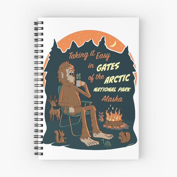 Artikelvorschau, Entspannung im Gates of the Arctic Nationalpark – Bigfoot entworfen und verkauft von John Morris Illustration.