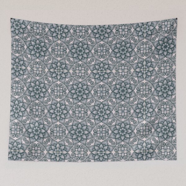 Item preview, Indigo Black Floral Mandala Seamless Pattern designed and sold by WillCraftx.