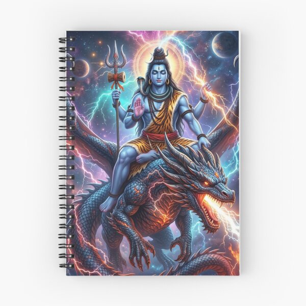 Item preview, Cosmic Shiva Dragon Rider Art | Mahadev on Lightning Dragon Galaxy Print - Visionary Deity designed and sold by 303 Visionary Prints .