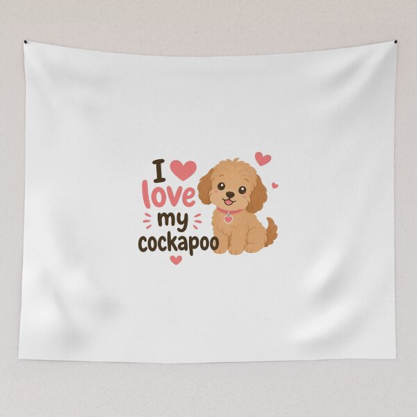 Item preview, ​I Love My Cockapoo Dog Cute Puppy Illustration designed and sold by Cerys-GS.