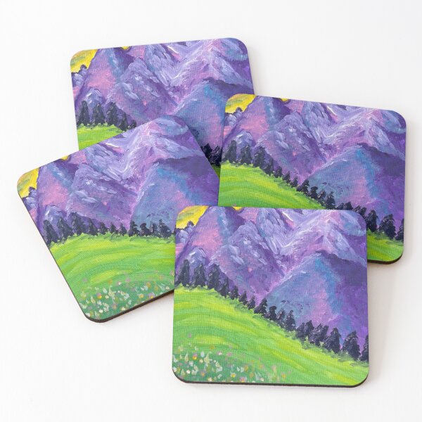 Item preview, Colorful mountain landscape painting designed and sold by Aroeldesigns.