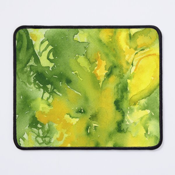 Item preview, Abstract gladiolus floral in yellow and olive designed and sold by Lynne Goodman Design.
