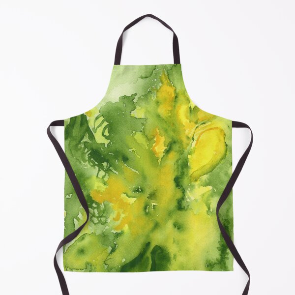 Item preview, Abstract gladiolus floral in yellow and olive designed and sold by Lynne Goodman Design.