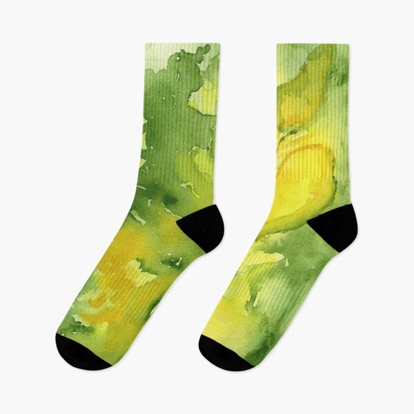 Item preview, Abstract gladiolus floral in yellow and olive  designed and sold by Lynne Goodman Design.