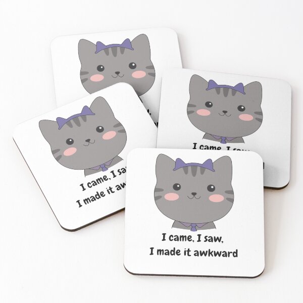 Item preview, Mochi Cat - I Came I Saw I Made It Awkward Funny Cat Sticker designed and sold by Chonkibao.