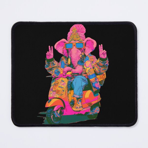 Item preview, Cool Streetwear Elephant Riding Pink Orange Scooter Rainbow Pop Art designed and sold by PANNARUK THAILAND.