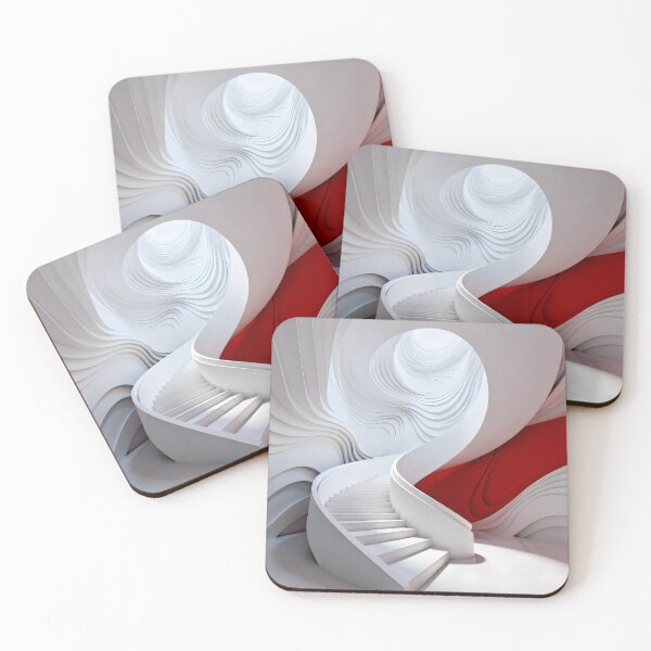 Item preview, Futuristic Spiral Staircase in Red and White designed and sold by Vicky Brago-Mitchell®.