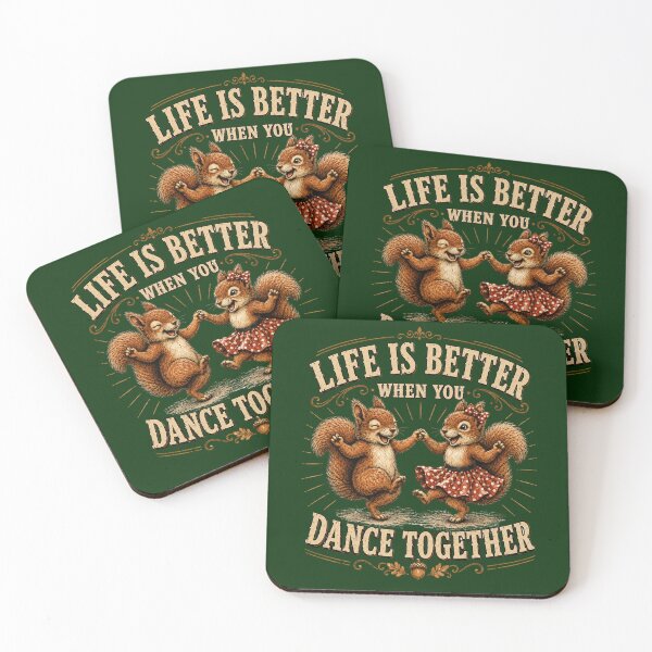 Item preview, Life Is Better When You Dance Together – Dancing Squirrels Vintage Design designed and sold by Alpine-Ink.