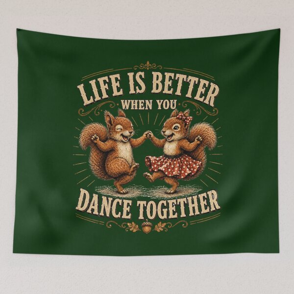 Item preview, Life Is Better When You Dance Together – Dancing Squirrels Vintage Design designed and sold by Alpine-Ink.