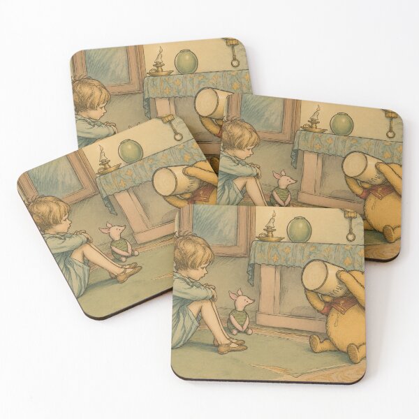 Item preview, Vintage Storybook Wall Art – Winnie the Pooh, Piglet & Christopher Robin Honey Illustration for Nursery Decor designed and sold by RickE.