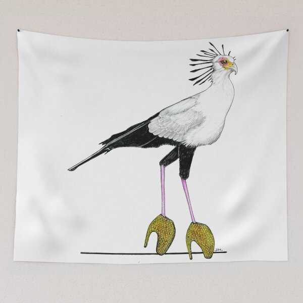Item preview, Secretary Bird in Alexander McQueen Armadillo Heels  designed and sold by JimsBirds.