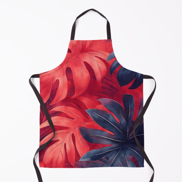 Item preview, Bold Red and Black Tropical Leaves Pattern designed and sold by 247GiftsbyTina.