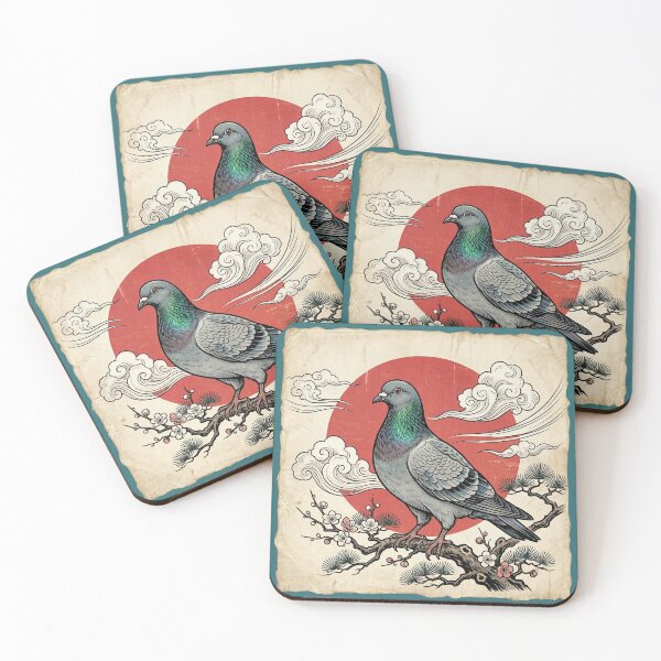 Item preview, Rising Sun Pigeon With Blossom Branch designed and sold by azule1.