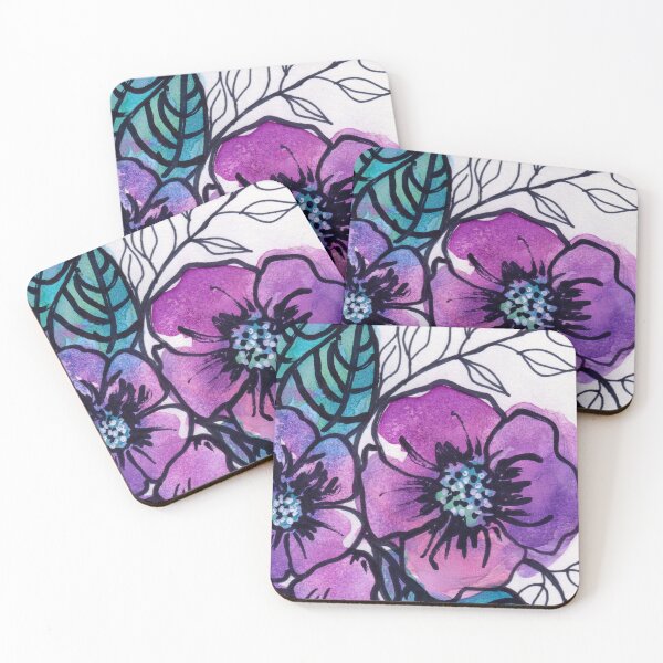 Item preview, Purple Floral Mixed Media Art Print by Nicole Giger designed and sold by NicoleGiger.Studio.