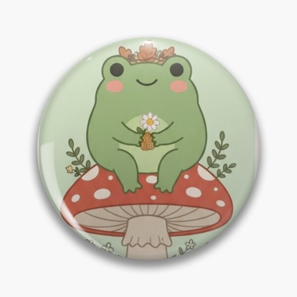 Item preview, ​Cute Cottagecore Frog on Mushroom Kawaii Aesthetic designed and sold by ATAMLEHArt.