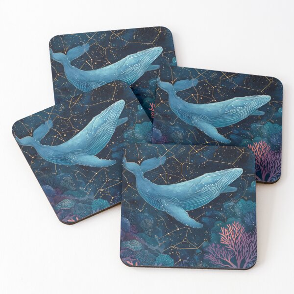 Item preview, Cosmic Humpback Whale Starry Sea Watercolor Art designed and sold by jo-e-basta.