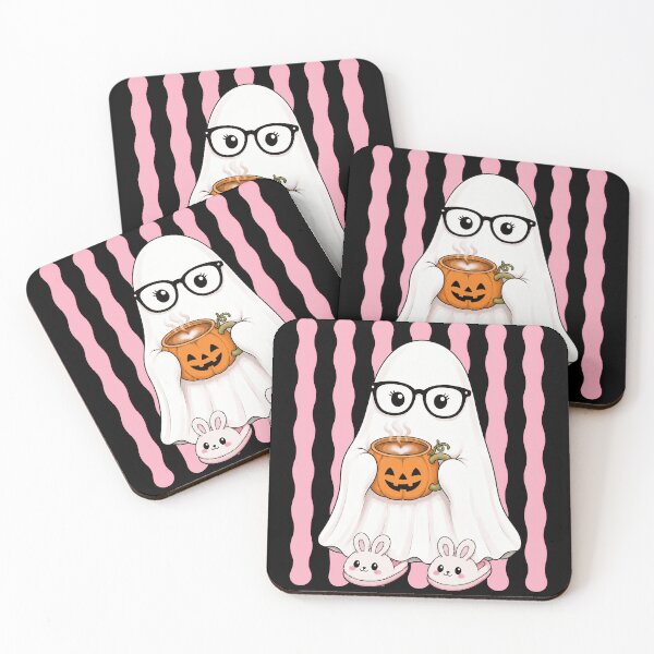 Item preview, Pumpkin Spice Coffee Ghost In Bunny Slippers Halloween designed and sold by elderberry.