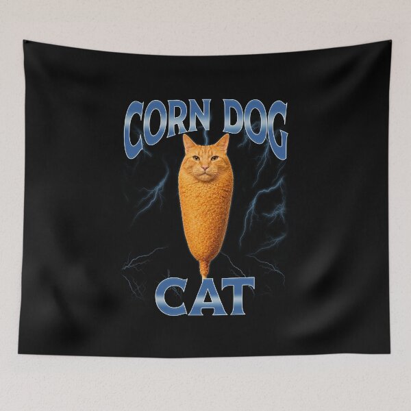 Item preview, Funny Corn Dog Cat Funny Food Meme Art designed and sold by elderberry.
