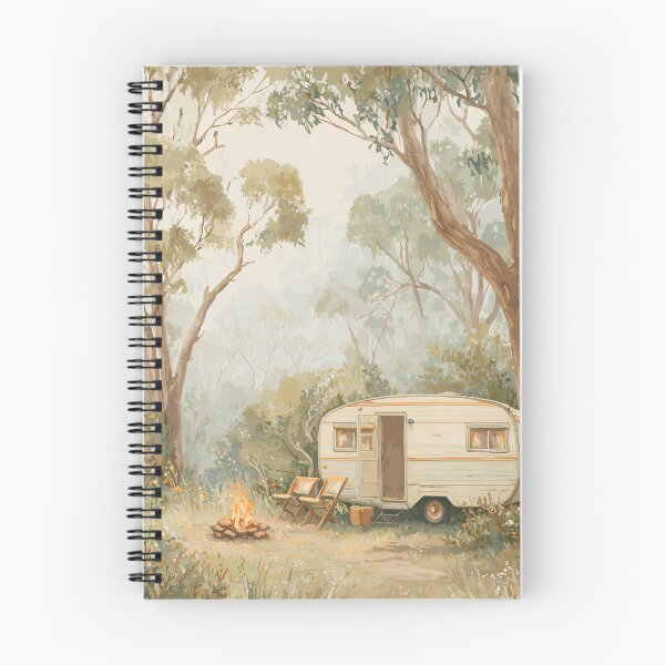 Item preview, Vintage Caravan Bush Camping Watercolour | Australian Forest Camp Art Print designed and sold by Bound for Wonder.