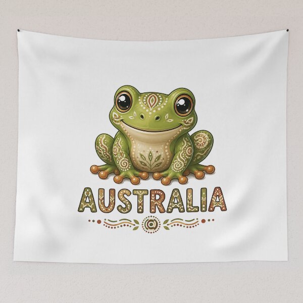 Item preview, Little Creatures of Australia – Green Tree Frog - Indigenous-Inspired Design designed and sold by Indigenous-Aus.