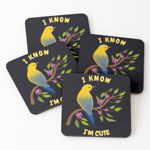 Item preview, Cute Yellow Bird I Know I'm Cute Design. Adorable Bird Confidence Quote Design designed and sold by laughterforall.