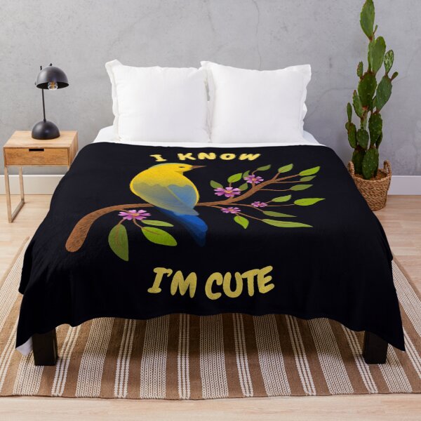 Item preview, Cute Yellow Bird I Know I'm Cute Design. Adorable Bird Confidence Quote Design designed and sold by laughterforall.
