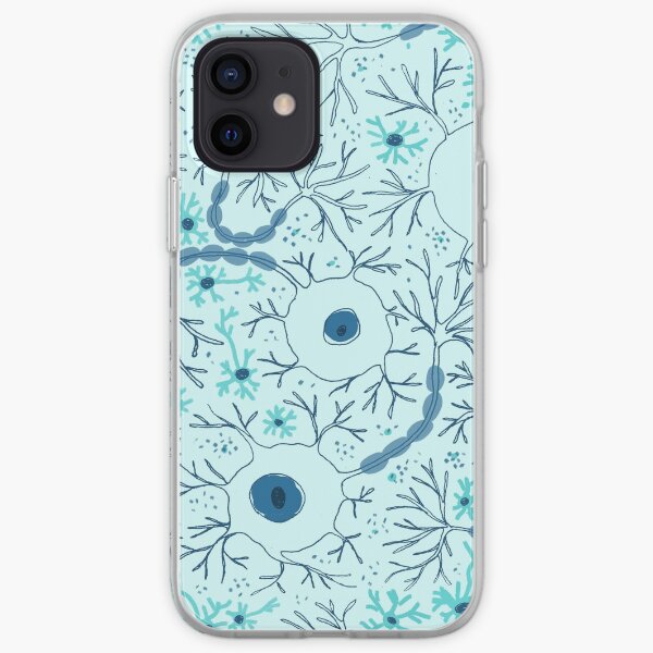 motif de neurones bleu pâle Coque souple iPhone
