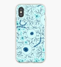 pale blue neurons pattern iPhone Case