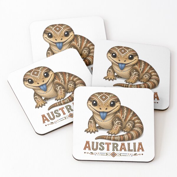 Item preview, Little Bushland Friends – Blue Tongue Lizard - Australian-Inspired Art designed and sold by Indigenous-Aus.