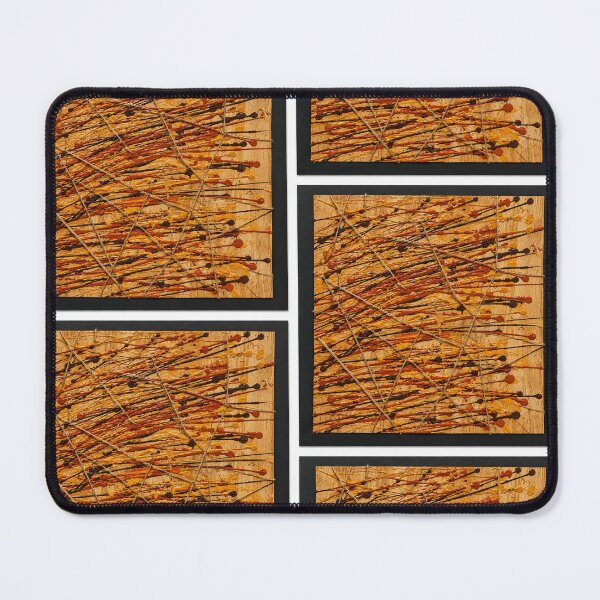 Item preview, Earthy String and Paint Drizzle Abstract Art designed and sold by THE SPLATTERED HAUS BY SAGE BANKS.