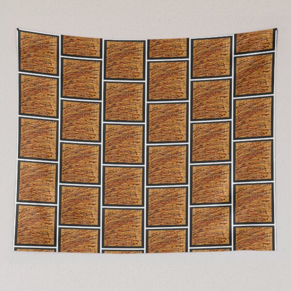 Item preview, Earthy String and Paint Drizzle Abstract Art designed and sold by THE SPLATTERED HAUS BY SAGE BANKS.