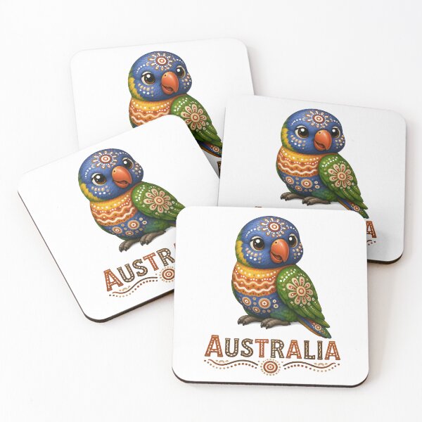 Item preview, Colourful Australian Creatures –  rainbow Lorikeet - Indigenous-Inspired Design designed and sold by Indigenous-Aus.