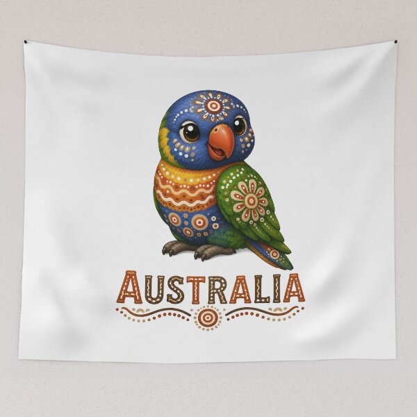 Item preview, Colourful Australian Creatures –  rainbow Lorikeet - Indigenous-Inspired Design designed and sold by Indigenous-Aus.