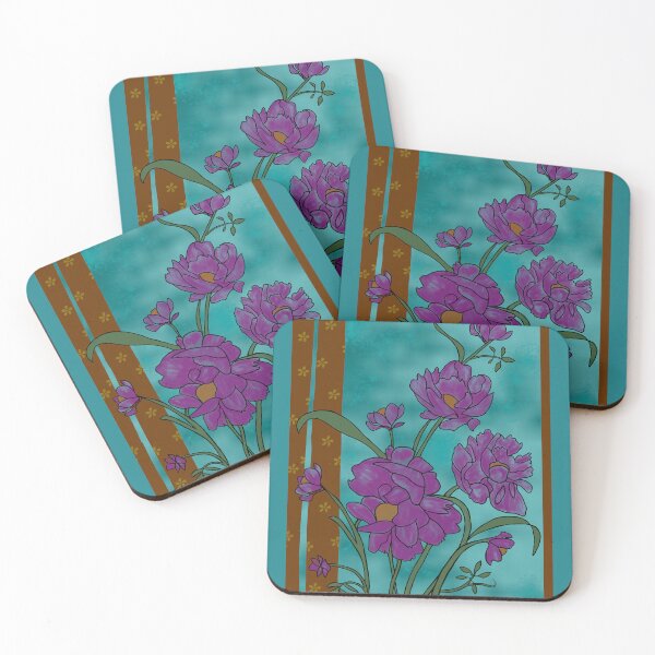 Item preview, Peonies of deep pink and purple designed and sold by Lynne Goodman Design.