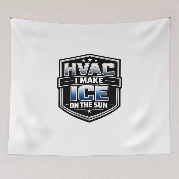 Item preview, HVAC Tech Badge -“I Make Ice on the Sun” Cooling Pro Design designed and sold by FrozenHeat97.