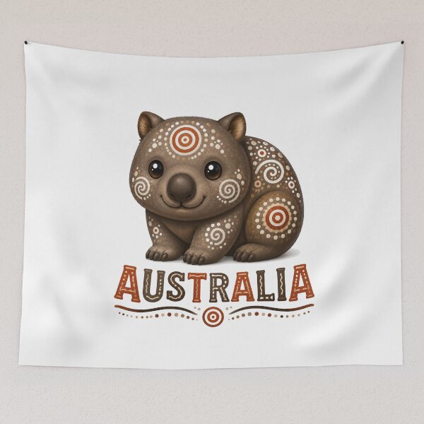 Item preview, Small Creatures, Big Spirit - Wombat - Indigenous-Inspired Design designed and sold by Indigenous-Aus.