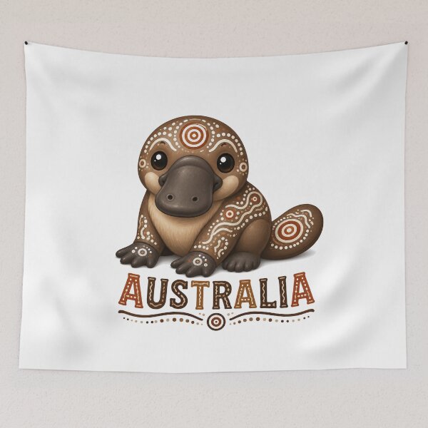 Item preview, Australian Wildlife Friends – Indigenous-Inspired Design - Platypus designed and sold by Indigenous-Aus.