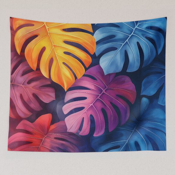Item preview, Colourful Tropical Monstera Leaves Pattern designed and sold by 247GiftsbyTina.