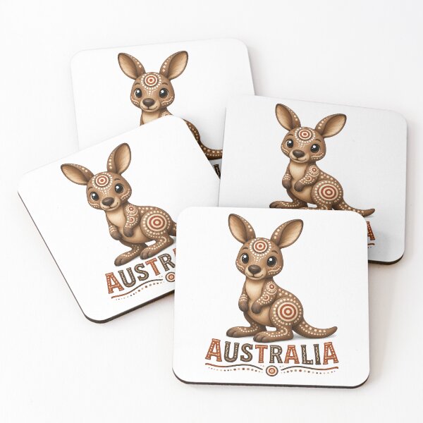 Item preview, Australian Bush Creatures – Indigenous-Inspired Art - Kangaroo designed and sold by Indigenous-Aus.