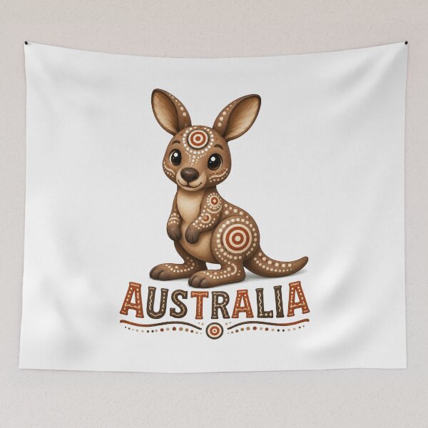 Item preview, Australian Bush Creatures – Indigenous-Inspired Art - Kangaroo designed and sold by Indigenous-Aus.