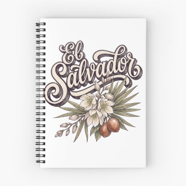 Item preview, El Salvador Izote Floral Vintage Lettering designed and sold by castillomiami.