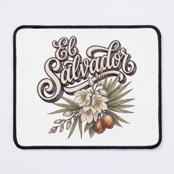 Item preview, El Salvador Izote Floral Vintage Lettering designed and sold by castillomiami.