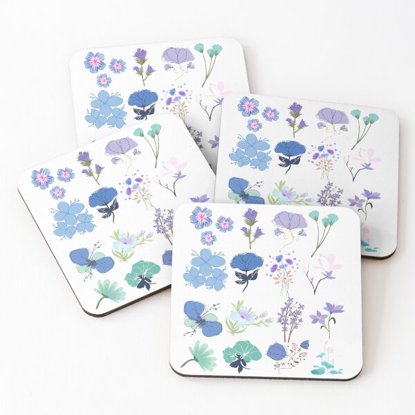 Item preview, Pressed blue and purple flowers designed and sold by yurethecat.