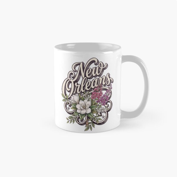 Item preview, New Orleans Magnolia Floral Vintage Lettering designed and sold by castillomiami.