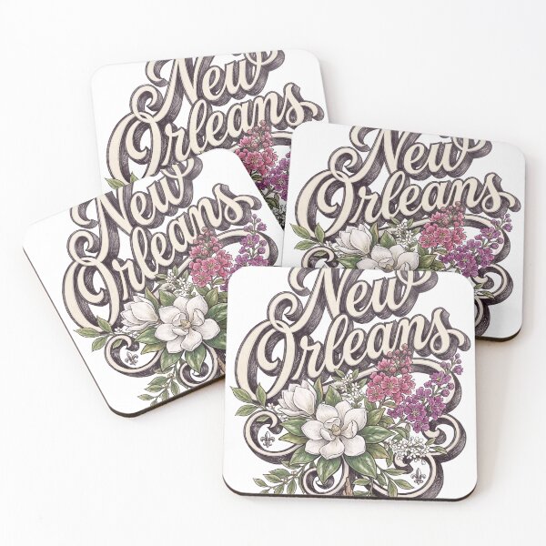 Item preview, New Orleans Magnolia Floral Vintage Lettering designed and sold by castillomiami.