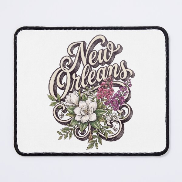 Item preview, New Orleans Magnolia Floral Vintage Lettering designed and sold by castillomiami.