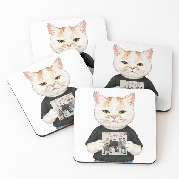 Item preview, Cat Holding Japanese Vinyl Record - The Drifters designed and sold by Komatoya.