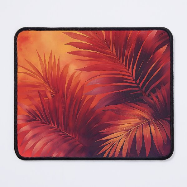 Item preview, Warm Red Tropical Palm Leaves Pattern designed and sold by 247GiftsbyTina.