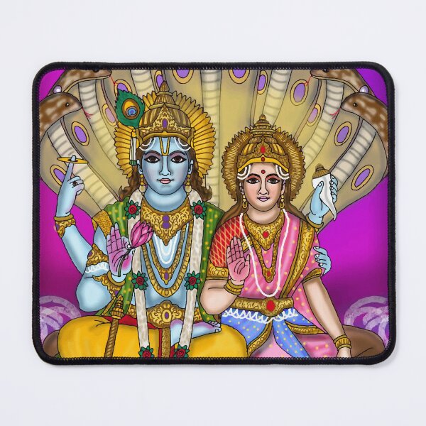 Item preview, Lakshmi Narayana Artwork | Divine Hindu God Digital Painting Illustration designed and sold by Harshit_Digital_Arts.