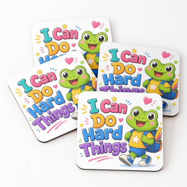 Item preview, I Can Do Hard Things – Cute Frog Back to School Motivational Design designed and sold by HoMya.